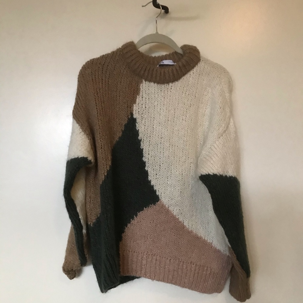 Colorblock oversized sweater